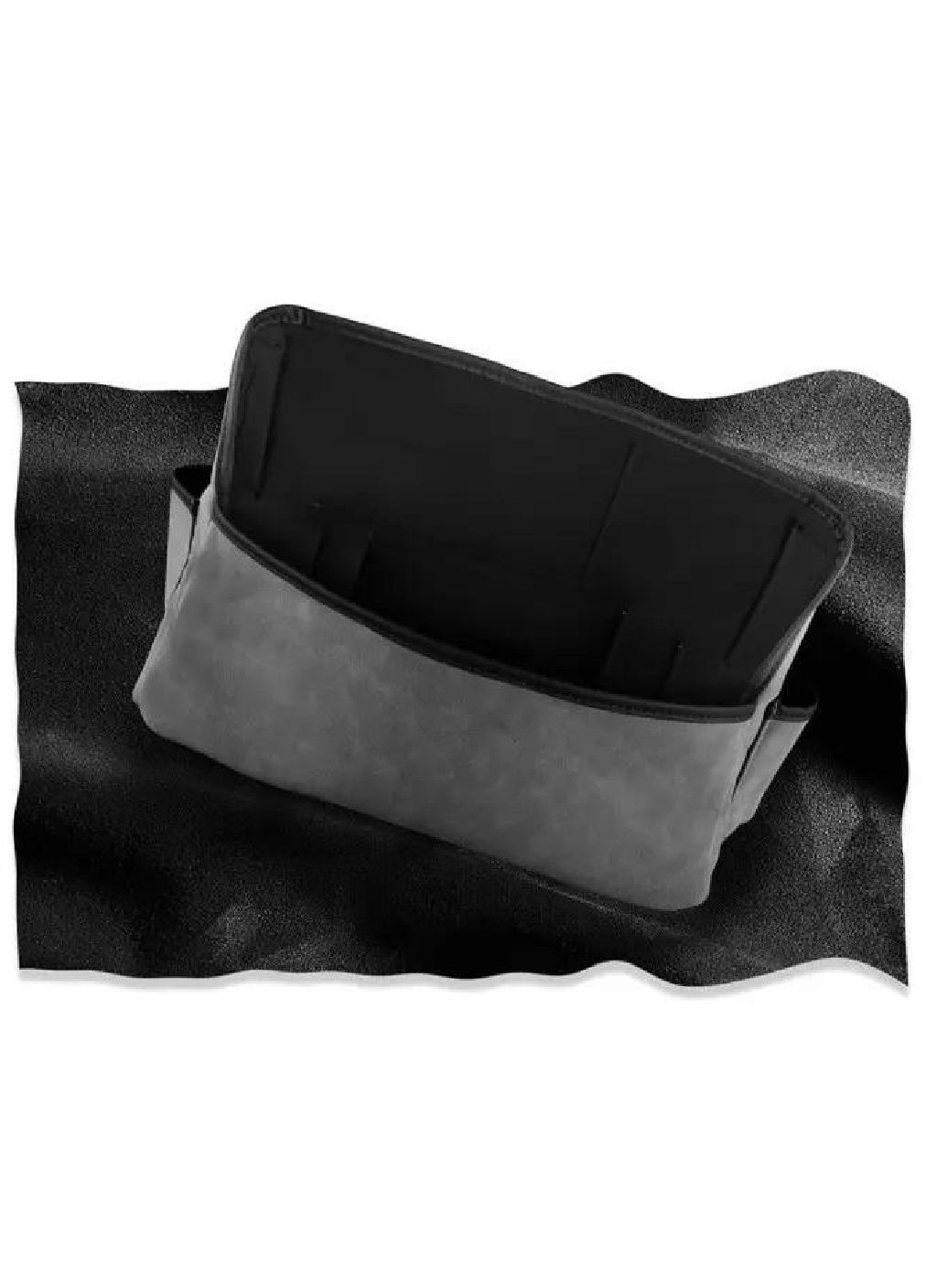 Органайзер накидка поличка з бортиками кишенями між сидінь у салон машини автомобіля імітація замші (476994-Prob) Чорний Unbranded (293242101)
