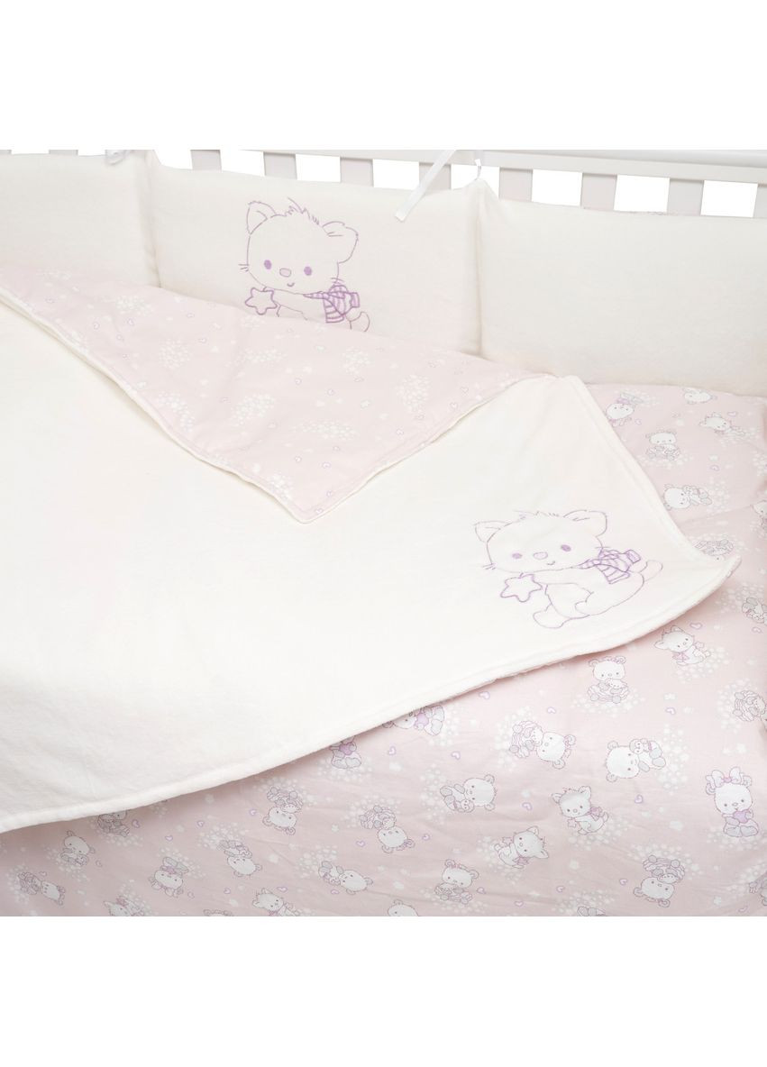 Постільний комплект Be Happy з пледом, 8 елементів, рожевий () Twins 4078-TBH-08 (361147485)