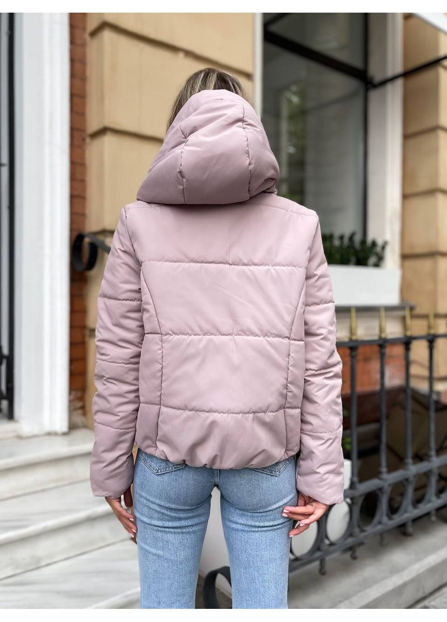 Пудровая зимняя женская утепленная куртка из плащевки на синтепоне — замеры в описании куртка-пальто DK/DL Мода без кордонів