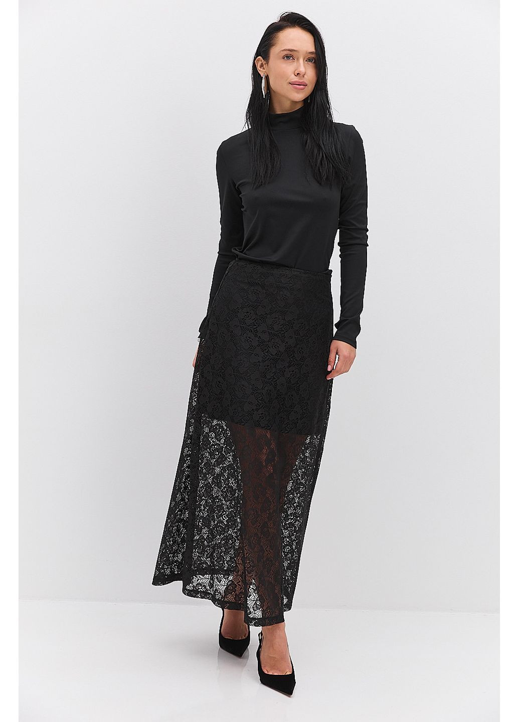 Женский лонгслив с воротником-стойкой и вырезом для пальчика Arjen (369716354)