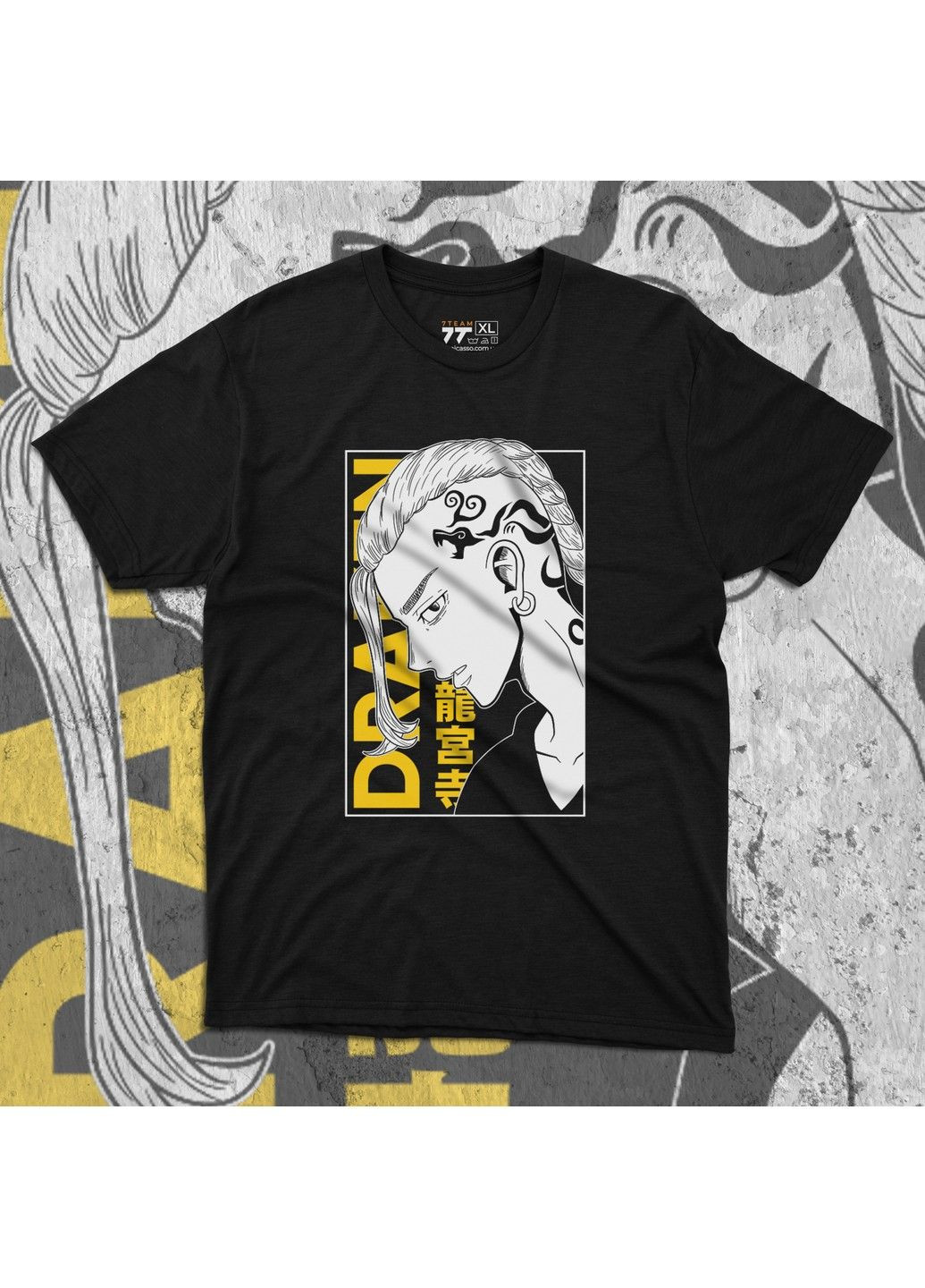 Чорна футболка з принтом токійські месники - рюгуджи кен (дракен) 4 No Brand
