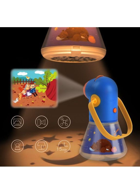 Дитячий проєктор-нічник Mideer Storybook Torch Багатофункціональний 8 казок 4-в-1 Нічник/Таймер арт 4930 Синій No Brand (370215934)