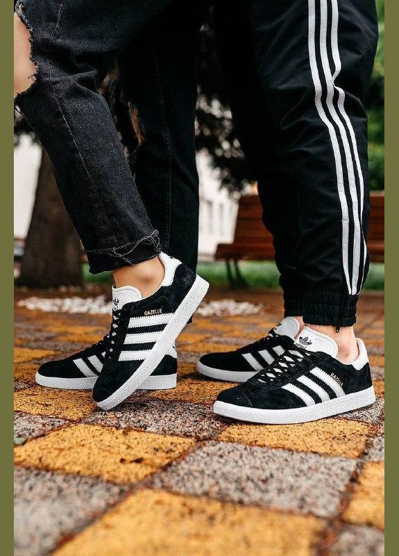 Чорні кросівки gazelle core black cloud white gold - bb5476 No Brand