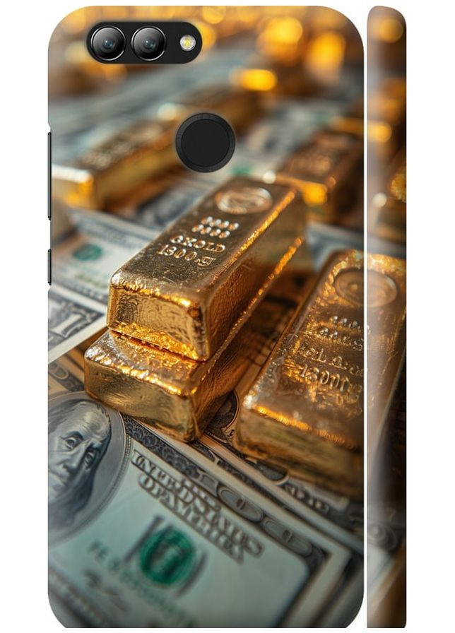 3D пластиковый матовый чехол 'Слитки и доллары' для Endorphone Huawei Nova 2 (291130983)