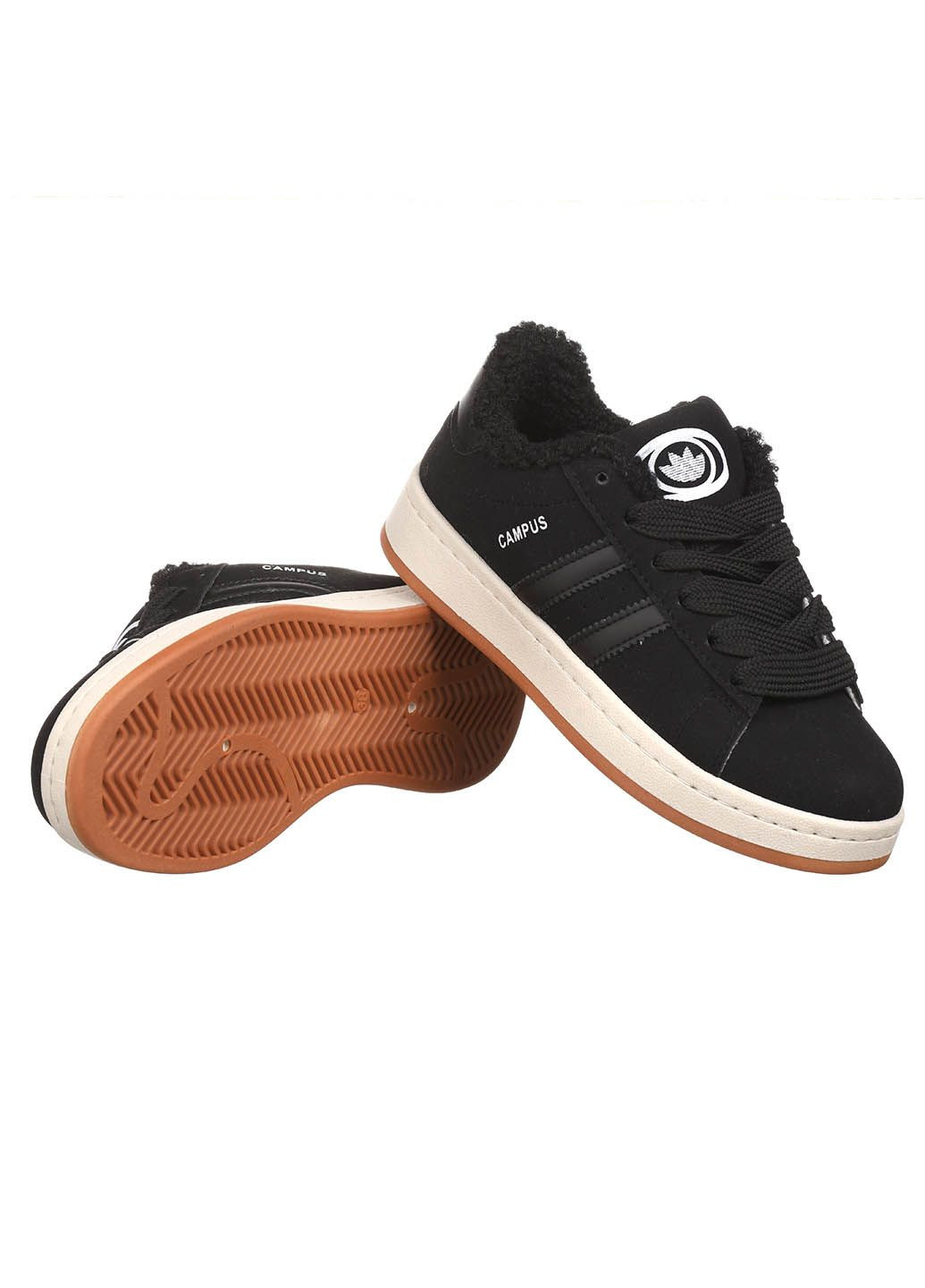 Женские кроссовки с искусственной замши повседневные Башили чёрные зима (304766736)