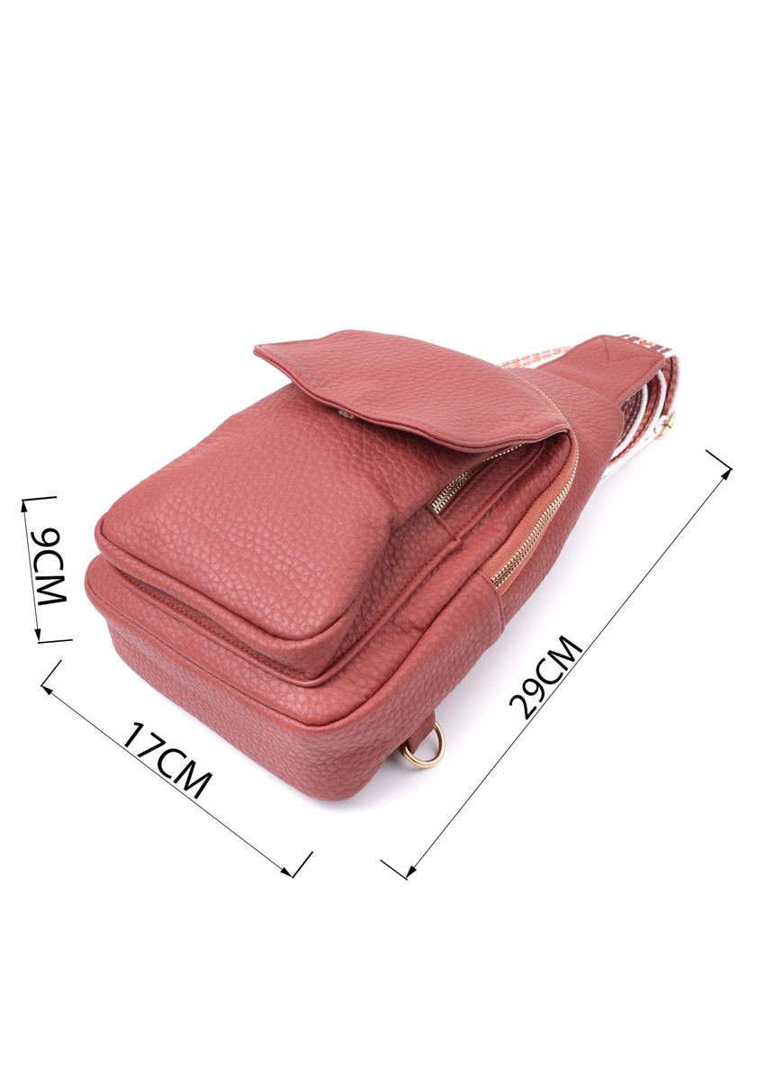 Стильна жіноча сумка з однією лямкою через плече з великозернистої екошкіри 22762 Бордовий Vintage (329151074)