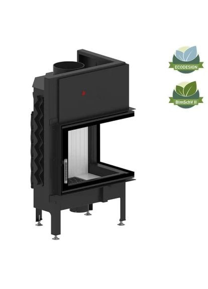 Каминная топка ALBERO AL11R.H-DBI Стекло декор+дополнительное внутреннее стекло цельногнутое Hitze (370385830)