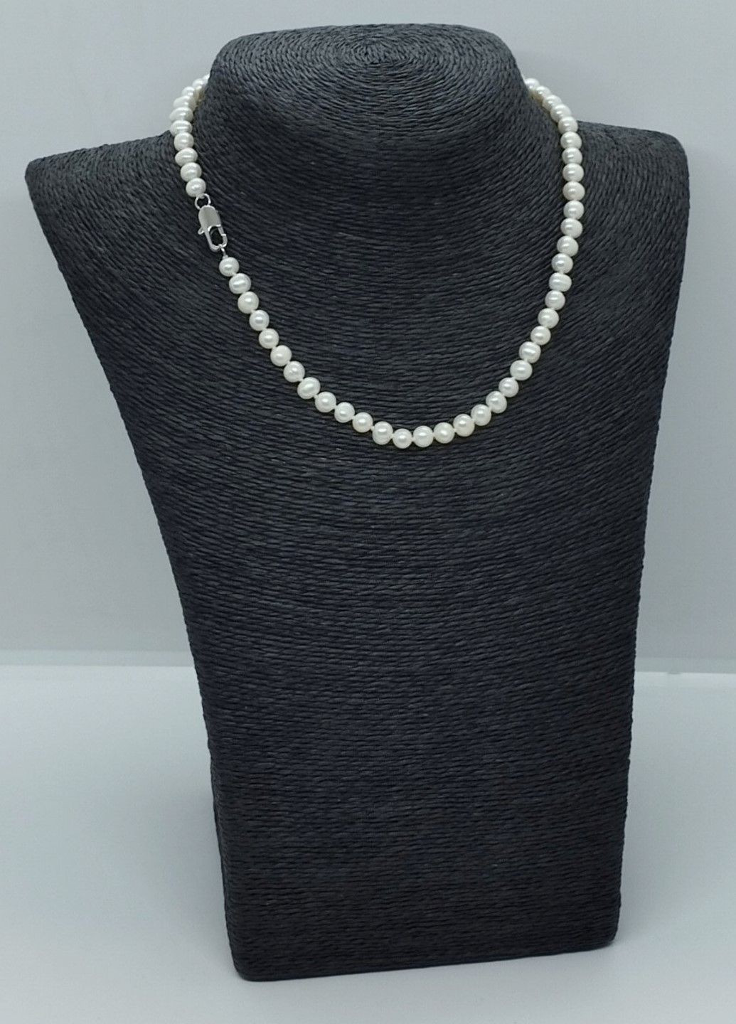 Бусы из натурального речного жемчуга белого цвета L=42 см Ø=6 мм No Brand (299153562)