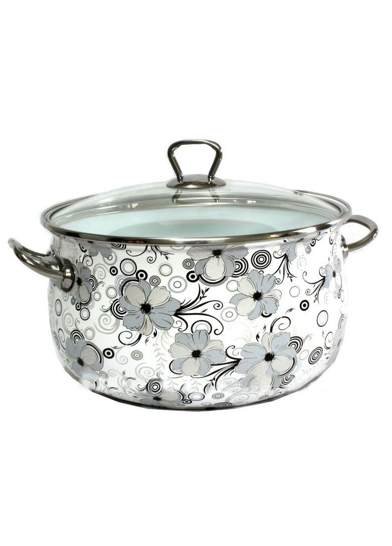 Каструля емальована 1279 "Мереживо" (5,1 л) Interos (369776375)