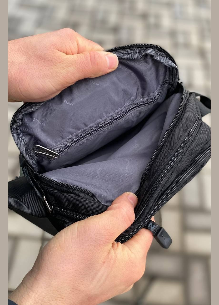 Чоловіча сумка через плече сіра барсетка багато відділень Commander 8 aoitan JP (323459422)