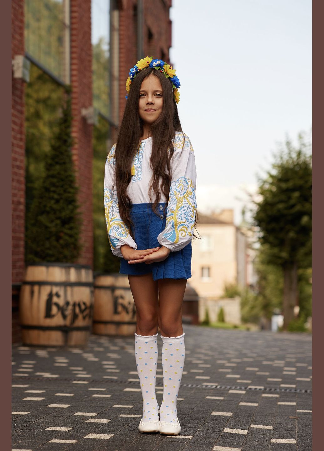 Детские белые полупрозрачные гольфы в сине-желтую точку SOX (311512213)