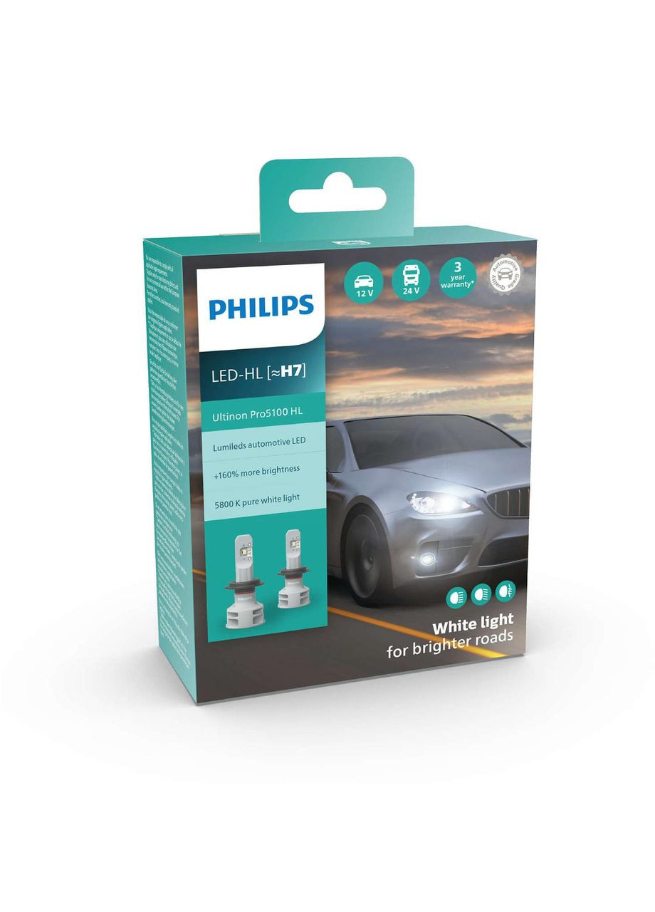Комплект светодиодных автоламп H7 LED 12/24V 12W 5800K PX26D/LED ULTINON PRO5100 - НА 160% УВЕЛИЧЕННЫЙ МИР PRO (355340485)