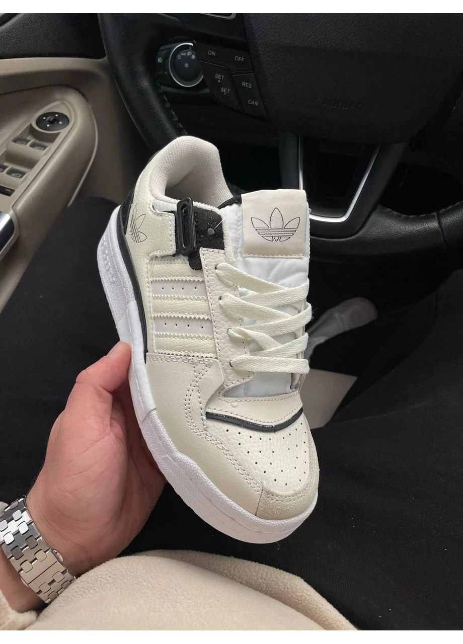 Черные демисезонные кроссовки мужские adidas forum beige black адидас форум черные No Brand