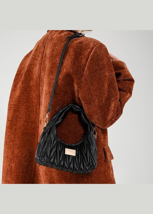 Жіноча сумка 7515 багет крос-боді на ремінці чорна No Brand (326487536)