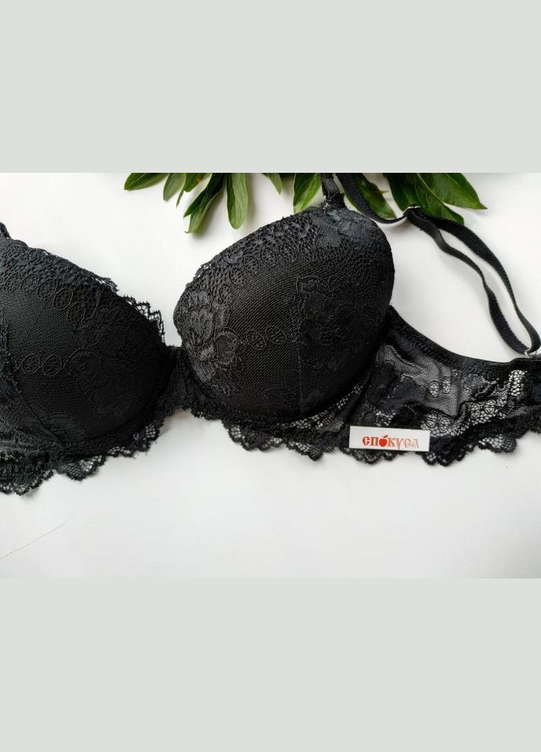 Чёрный бюстгальтер prestige гипюровый с пуш-ап лормар Lormar полиамид