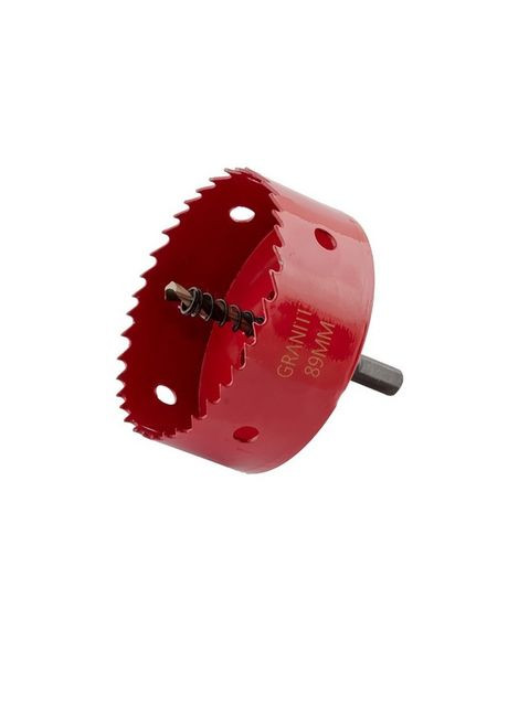 Сверло корончатое, биметаллическое, HSS M42, 89 мм. Red (6-09-089) Granite (340911600)