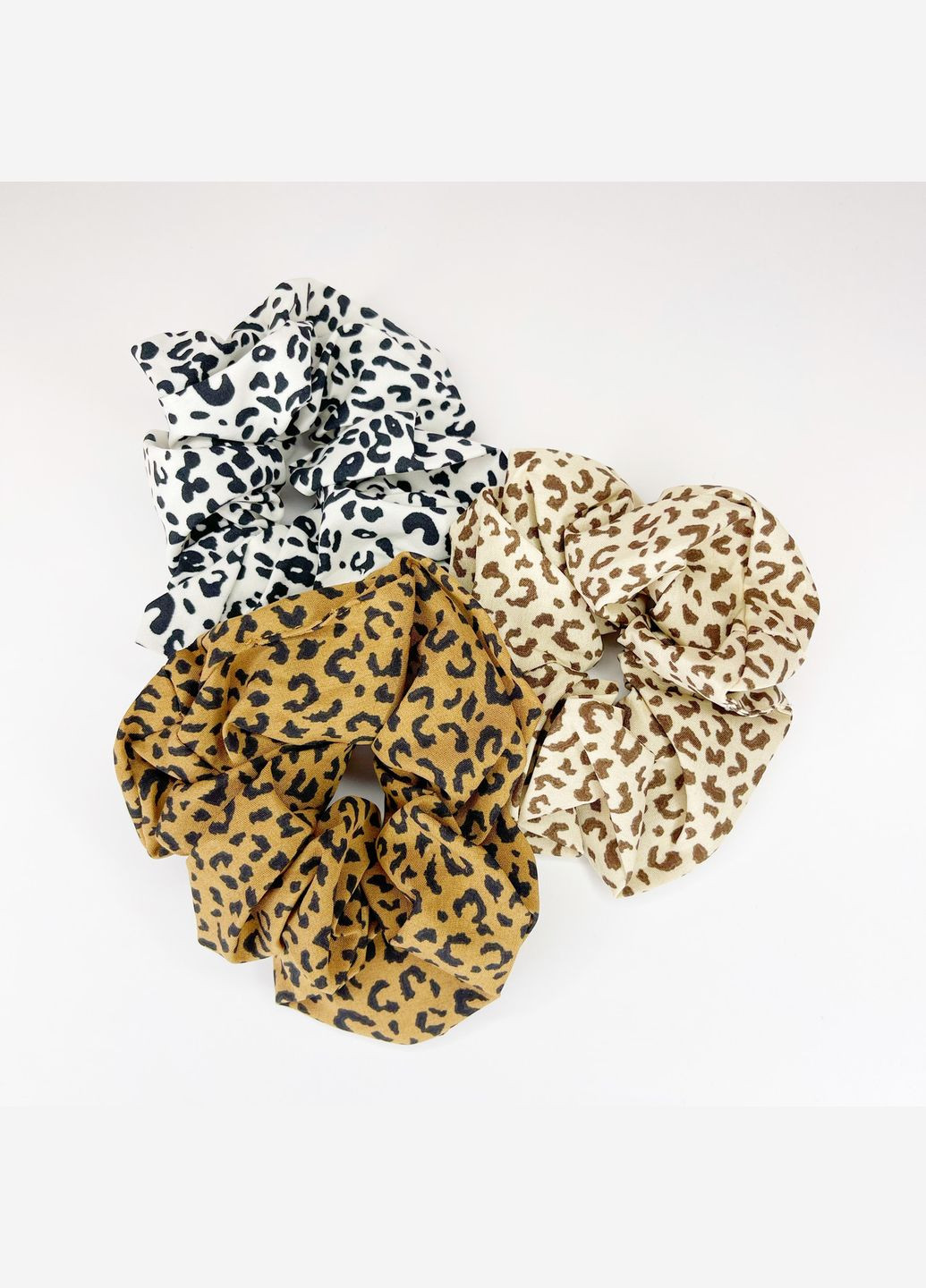 Резинки для волос Леопардовые трикотажные с черними пятнами 12 см Finding (315799650)
