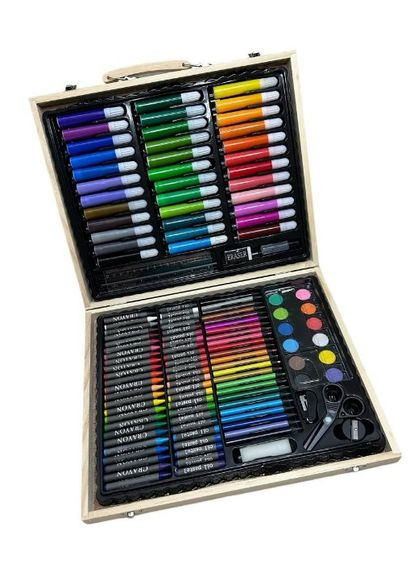 Набір для малювання Art Set для малювання в дерев'яній валізці з маркерами та олівцями 150 шт (2013960296) No Brand (328261830)