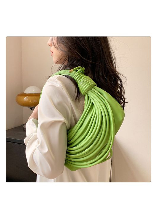 Жіноча сумка хобо багет 10405 через плече світло зелена No Brand (313235639)