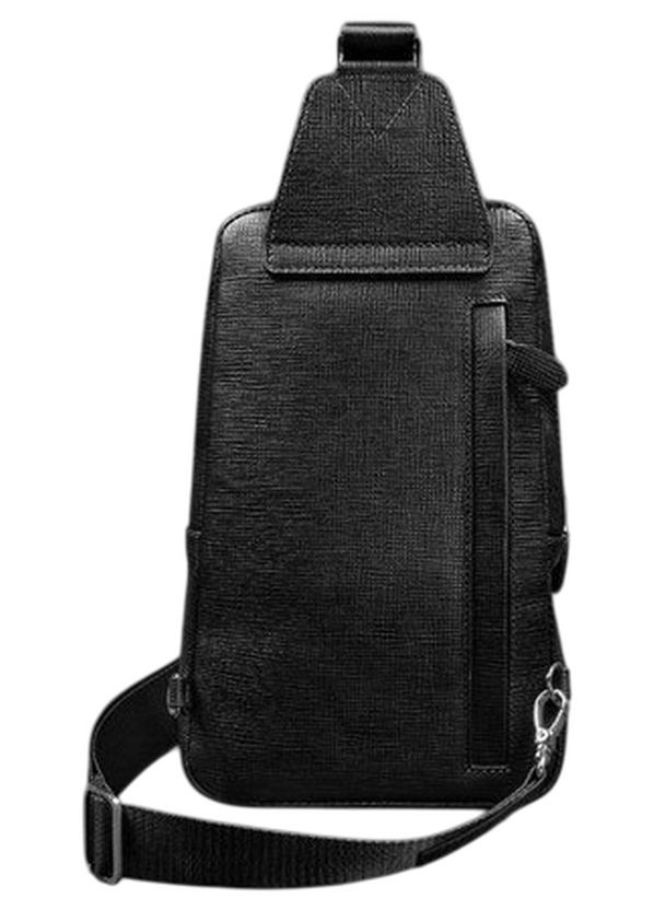 Сумка слинг через плечо мужская кожаная для телефона и для документов средняя Черный 38999 BlankNote (361660302)