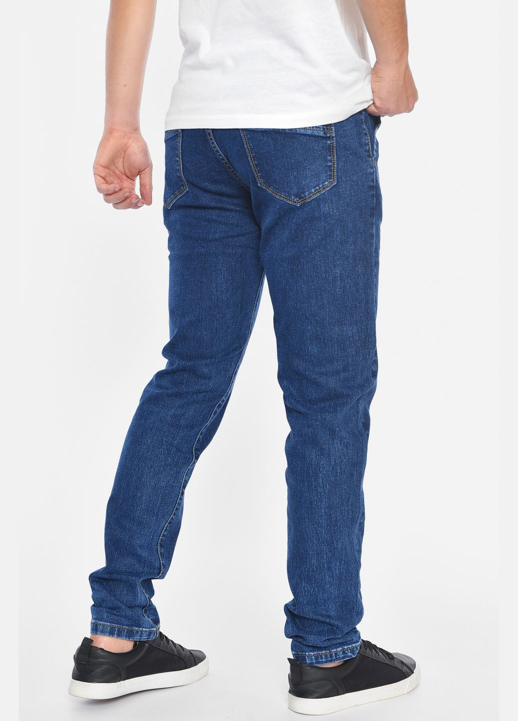 Синие демисезонные зауженные джинсы мужские синего цвета Let's Shop