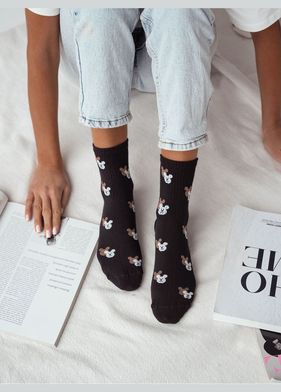 Чёрные женские носки Milena абстрактные (317752306)