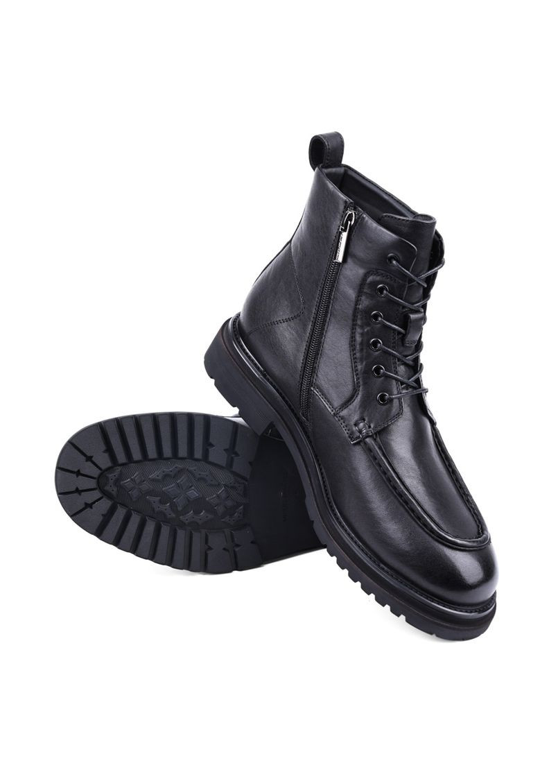 Черные зимние мужские ботинки e125-2-b249 черная кожа Miguel Miratez