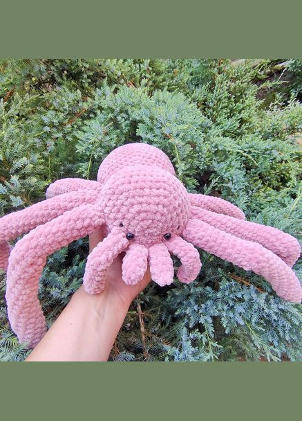 Игрушка вязаная крючком паук паучок розовый ручная работа No Brand (323584269)