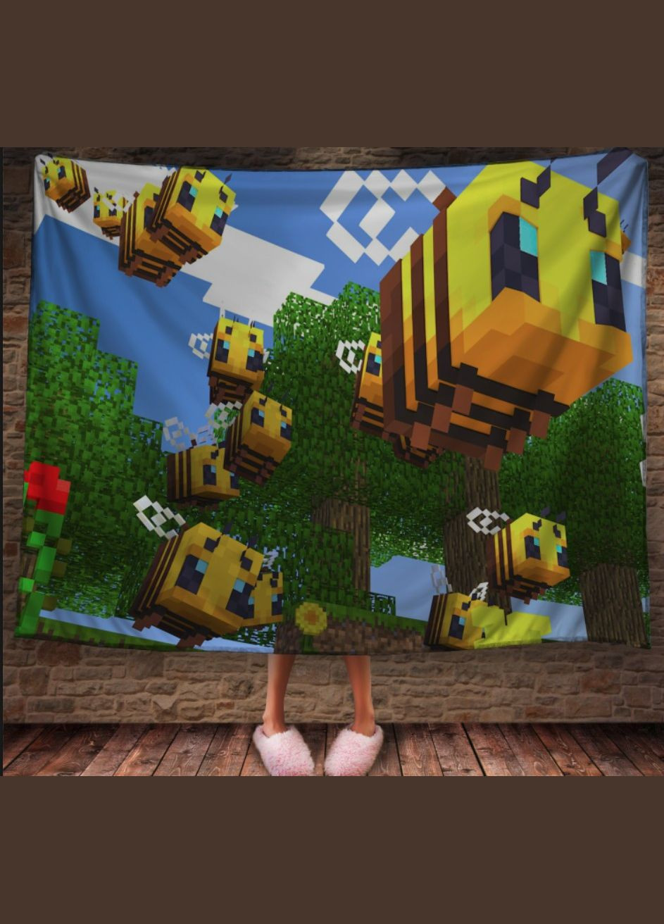 Плед с 3D принтом - Плед Майнкрафт Желтый Перша Креативна мануфактура PERFECTUS Плед (301870819)