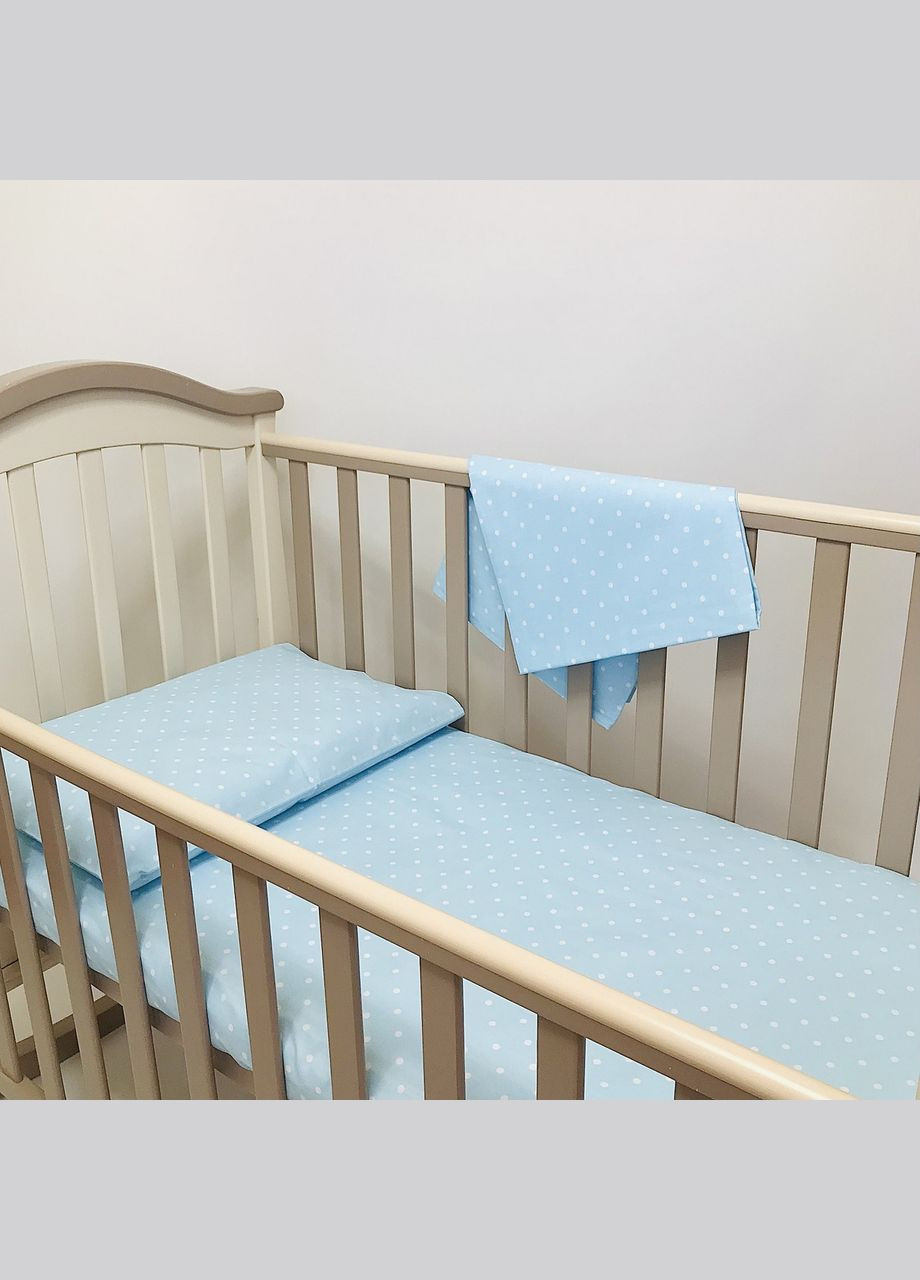 Комплект постельного белья в детскую кровать (постель детская) Голубой бязь 140x110, 60x40 см Penetka (323210850)