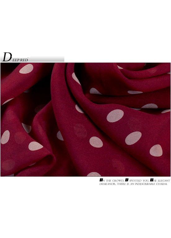 Жіноча шарф хустка в горох шифоновий 150 см*70 см PTR No Brand (317769858)