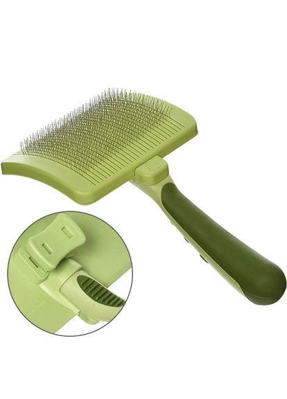ПУХОДЕРКА СЛИКЕР Self-Cleaning Brush САФАРИ с самоочищением для собак и кошек Safari (335841389)