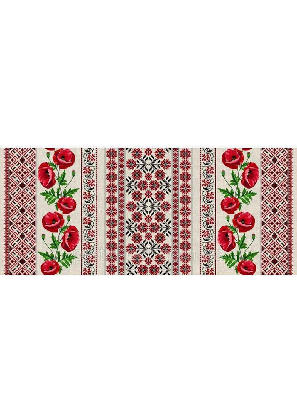 Скатерть 1.5м х 1.1 льняная "Маки" арт.мки11 Хустки-опт (357215829)