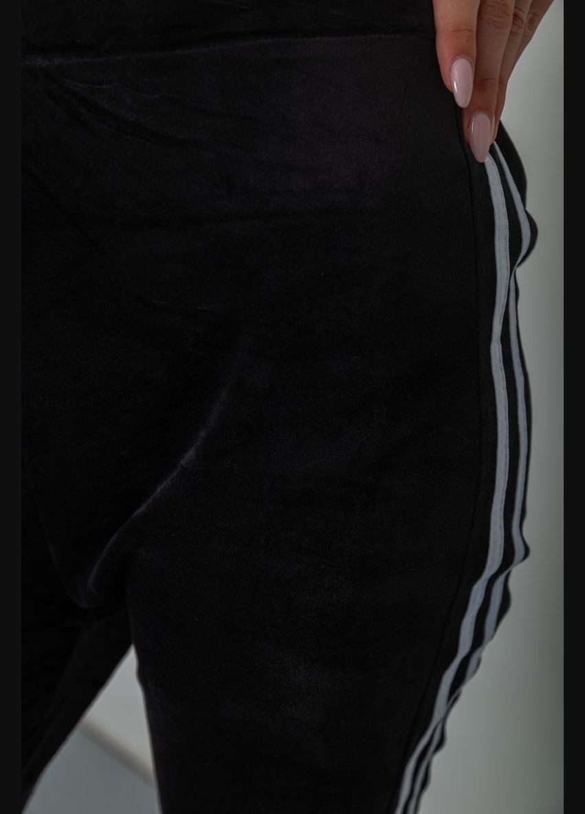 Спорт штани жіночі велюрові, колір чорний, Ager (292130975)