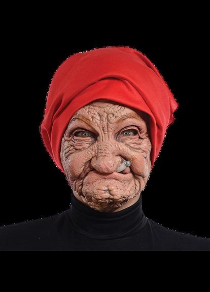 Латексна Маска на Хеллоуїн і костюмованої вечірки Стара Карга Лиходійка з цигаркою [BB1564505] MOLEZU No Brand (307837765)