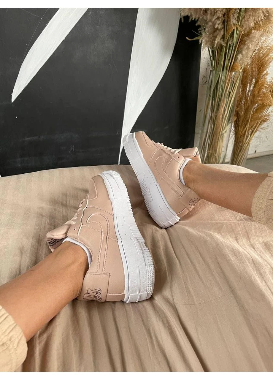 Рожеві літні кросівки nike air force 1 pixel beige pink найк аір форс 1 рожеві No Brand