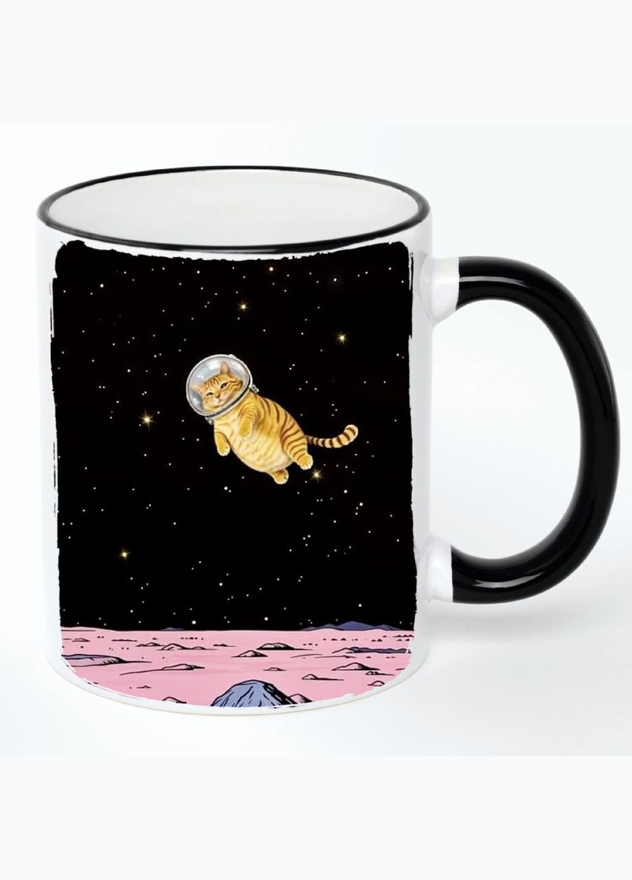 Чашка Арт #0021 (кухоль, кружка) Біла з чорною ручкою 330 мл No Brand (322716400)