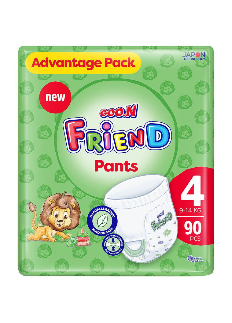 Подгузники-трусики Friend Pants 4/L (9-14 кг), 90 шт. Goo.N F1010117-004 (327223367)