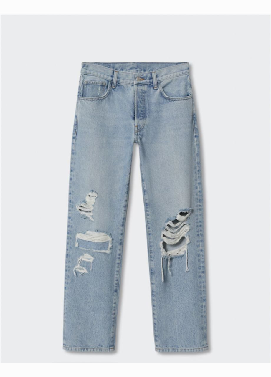 Стильні рвані джинси страйти прямі Mango - (316702242)