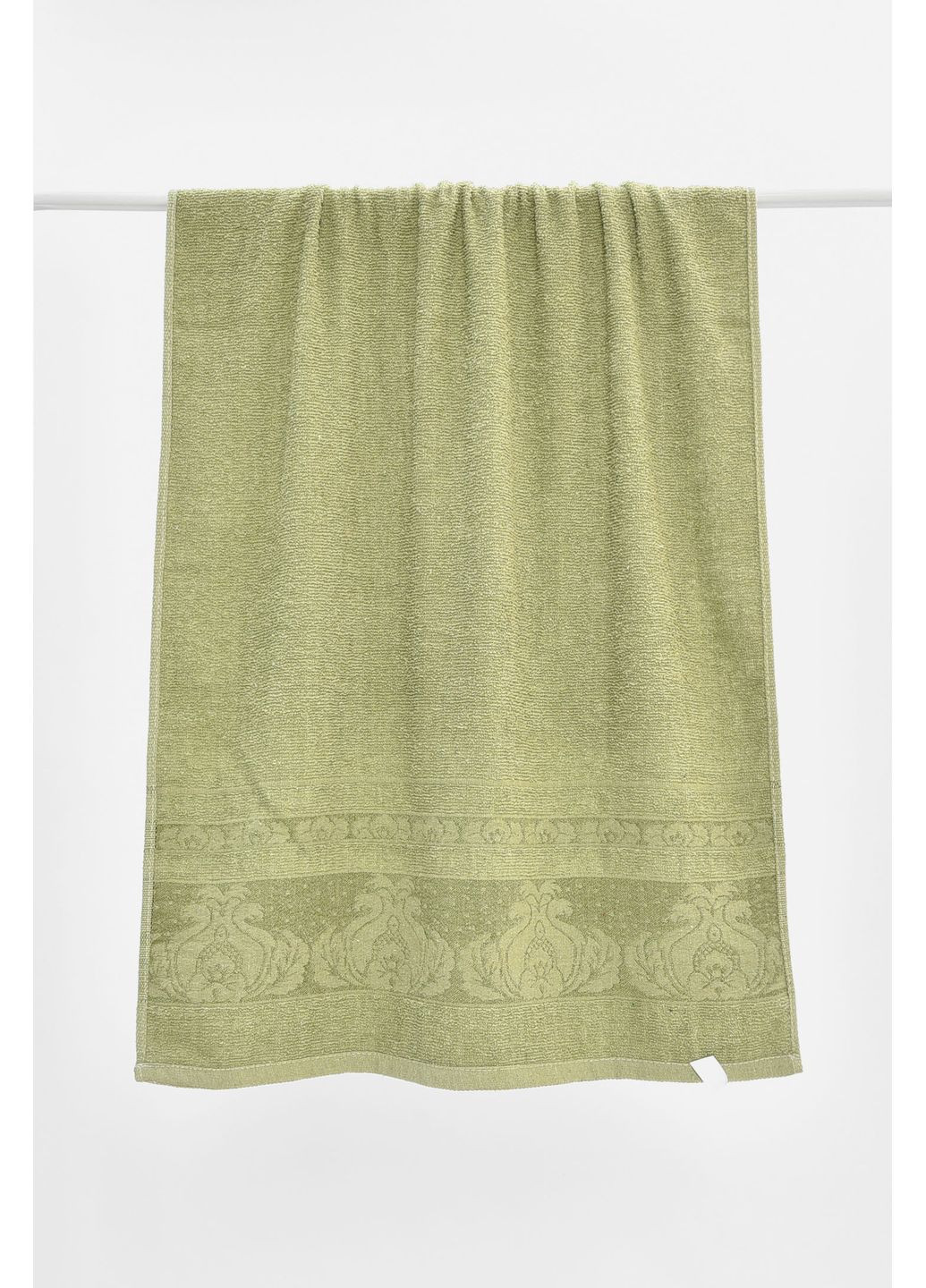 Рушник банний махровий зеленого кольору Let's Shop квітковий зелений