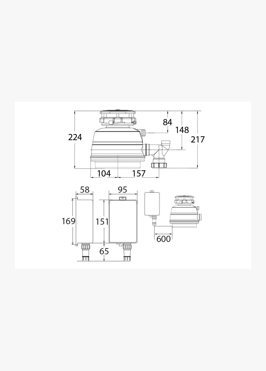 Измельчитель пищевых отходов STATUS Nett NEXT 200 Compact (316390561)