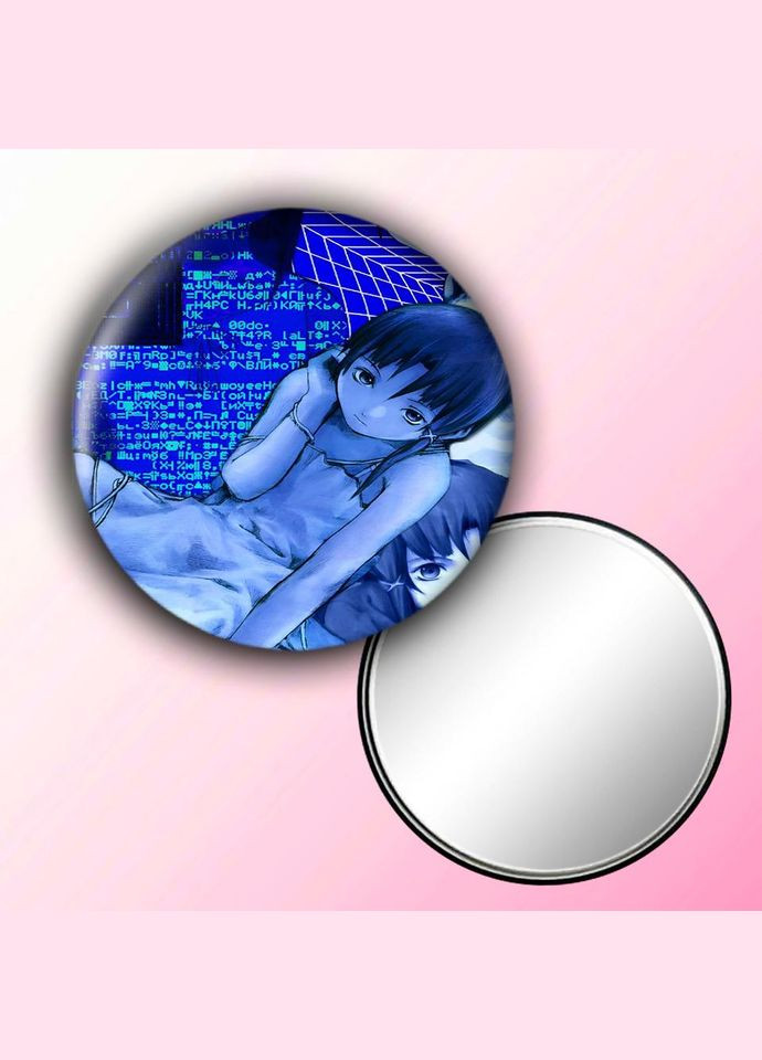 Зеркальце косметическое карманное Аниме Эксперименты Лейн #0003 с рисунком круглый 56 мм No Brand (309158821)