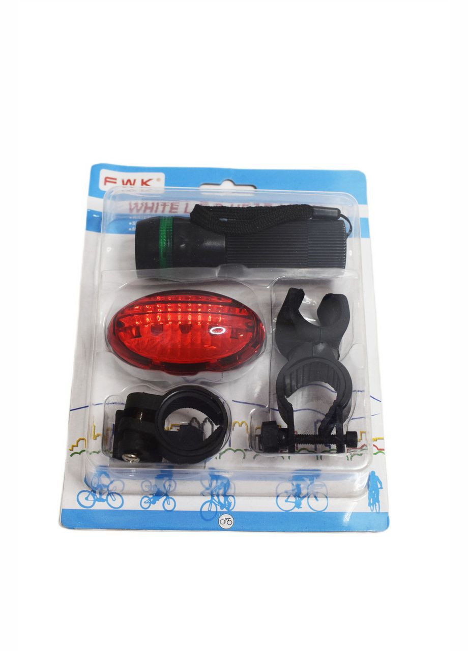 Комплект ліхтар фара велосипедна з кріпленням та заднім стопом TQ-K02 No Brand (312551237)