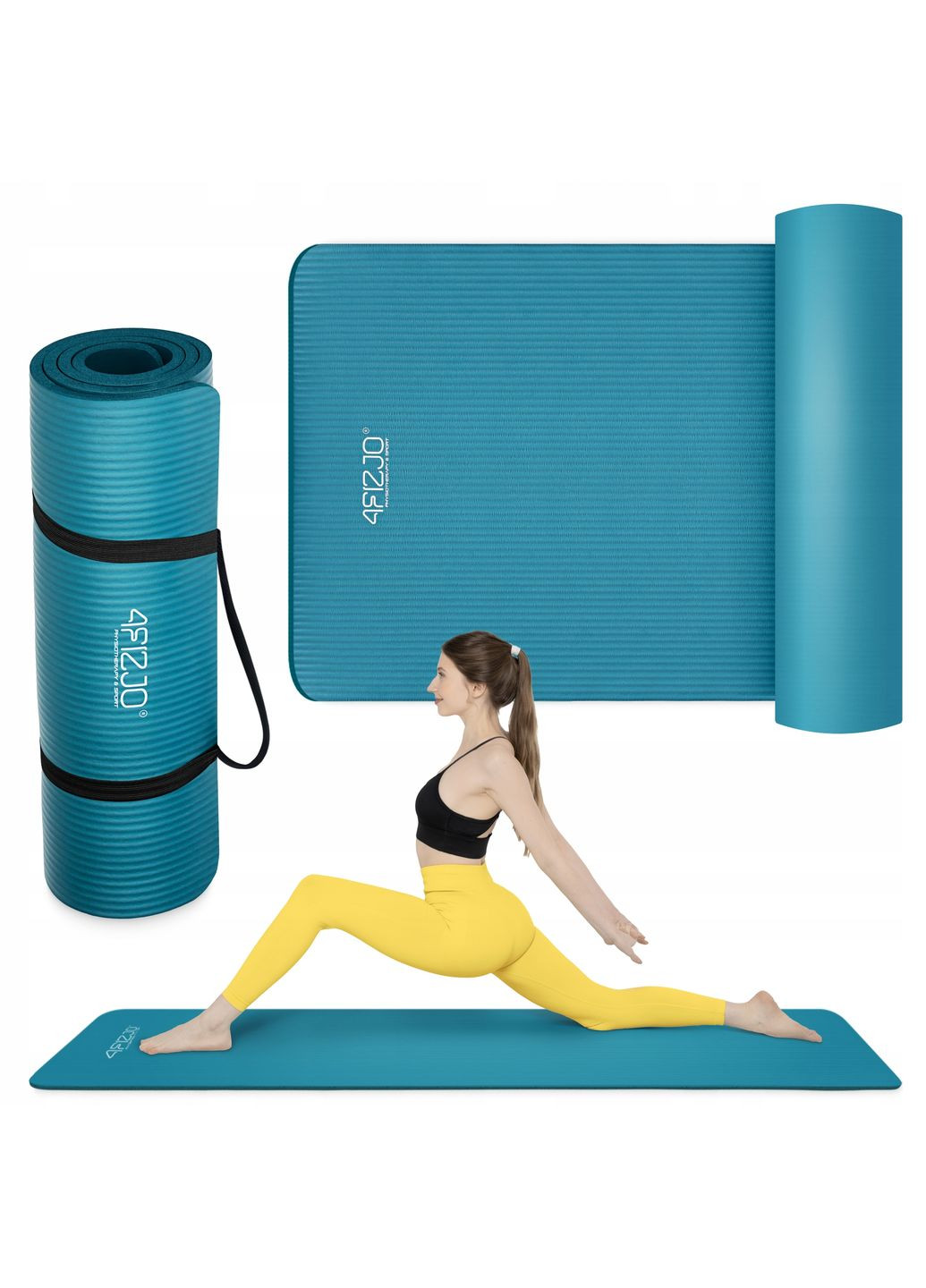 Килимок (мат) спортивний NBR 180 x 60 x 1 см для йоги та фітнесу Sea Green (P-5905973406697) 4FIZJO (349650181)