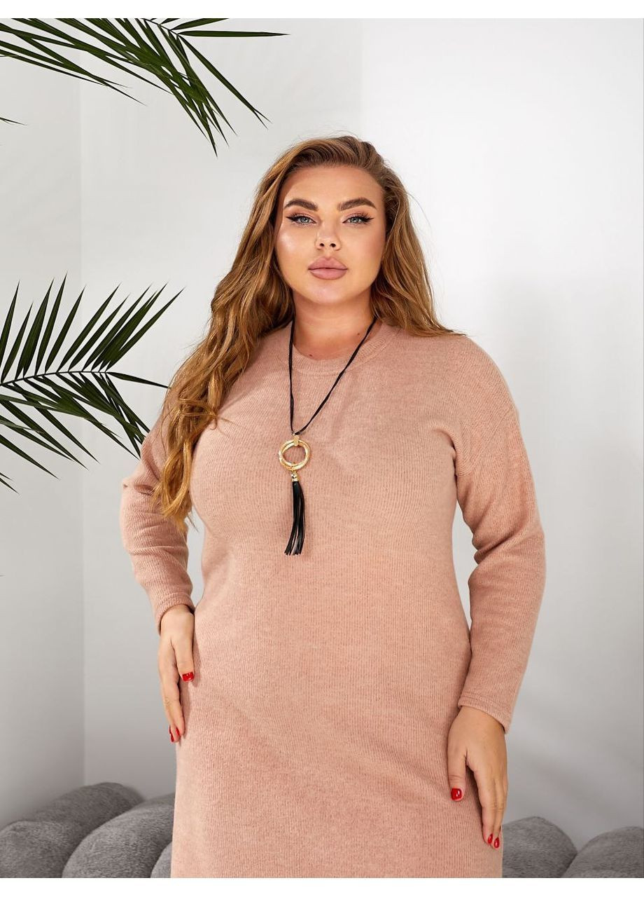 Бежева повсякденний, ділова, кежуал жіноча сукня пряма Style Point однотонна