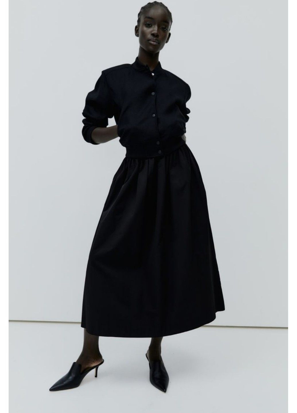 Черная летняя женская льняная куртка бомбер н&м (56836) xs черная H&M