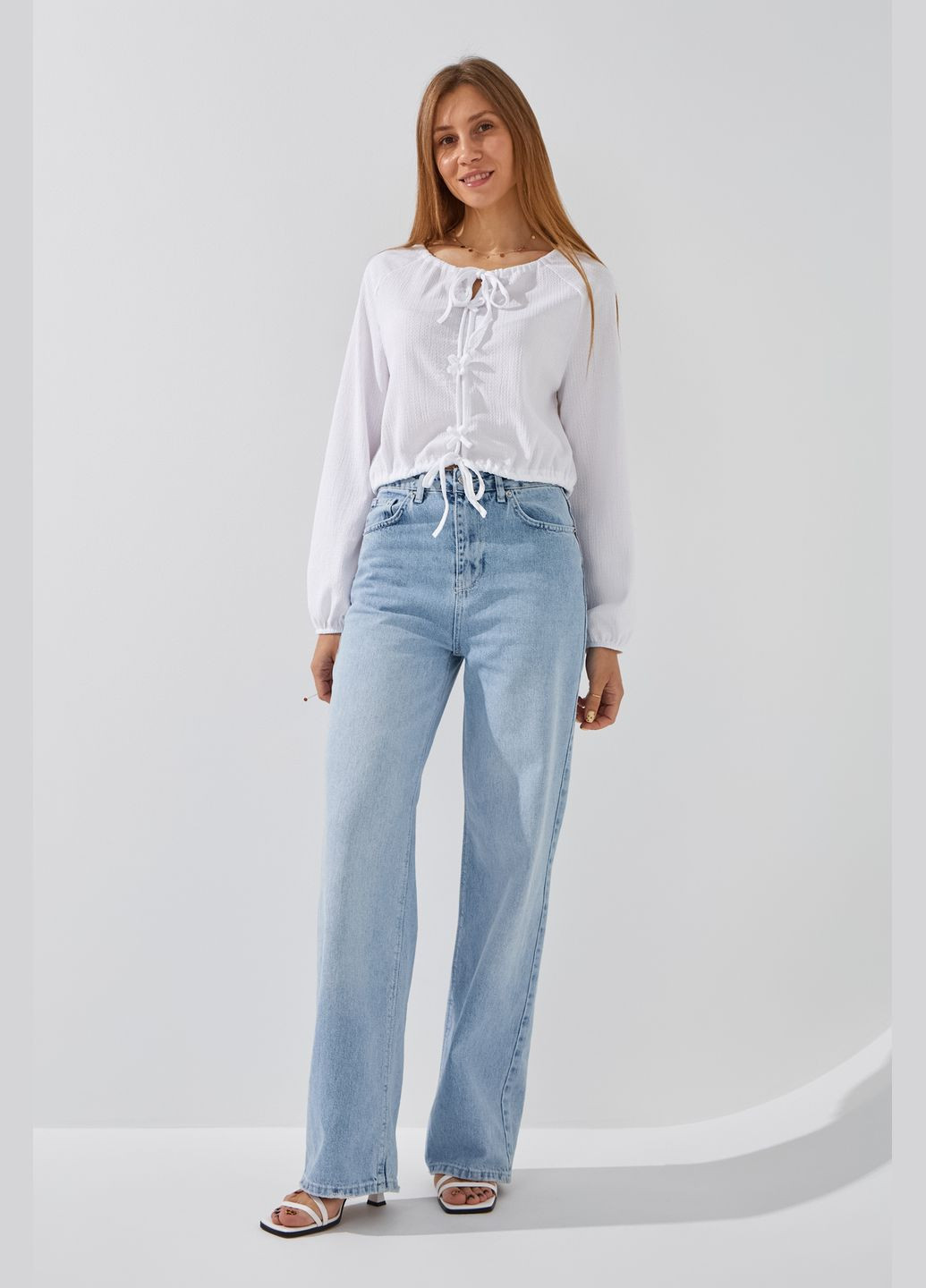 Джинсы палаццо женские 4834 Голубой shop (2000991013414) Палаццо On me - (361401370)