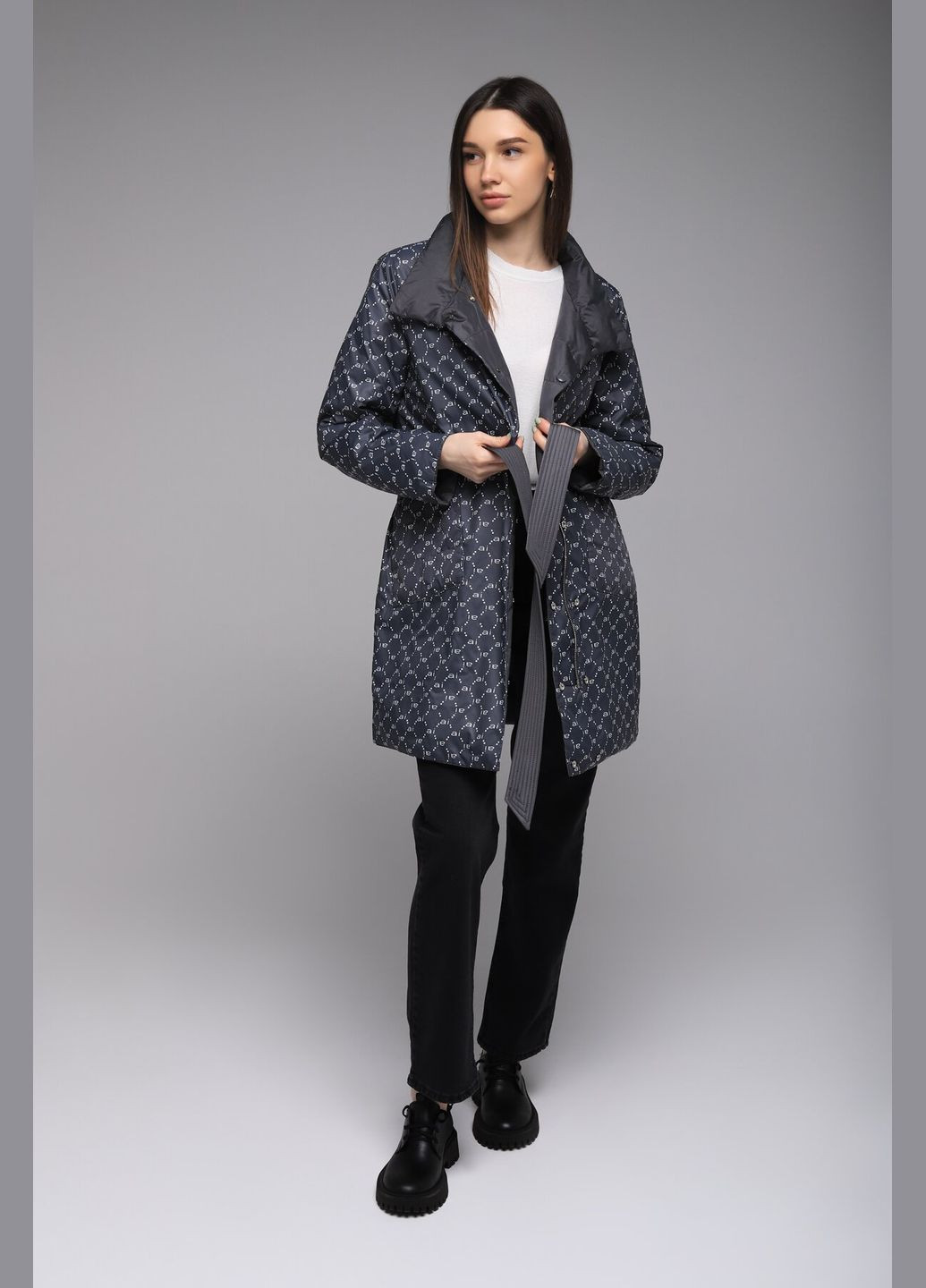 Графітова демісезонна куртка двостороння жіноча 2355 (2000989401117d) shop (2000989401117) Visdeer