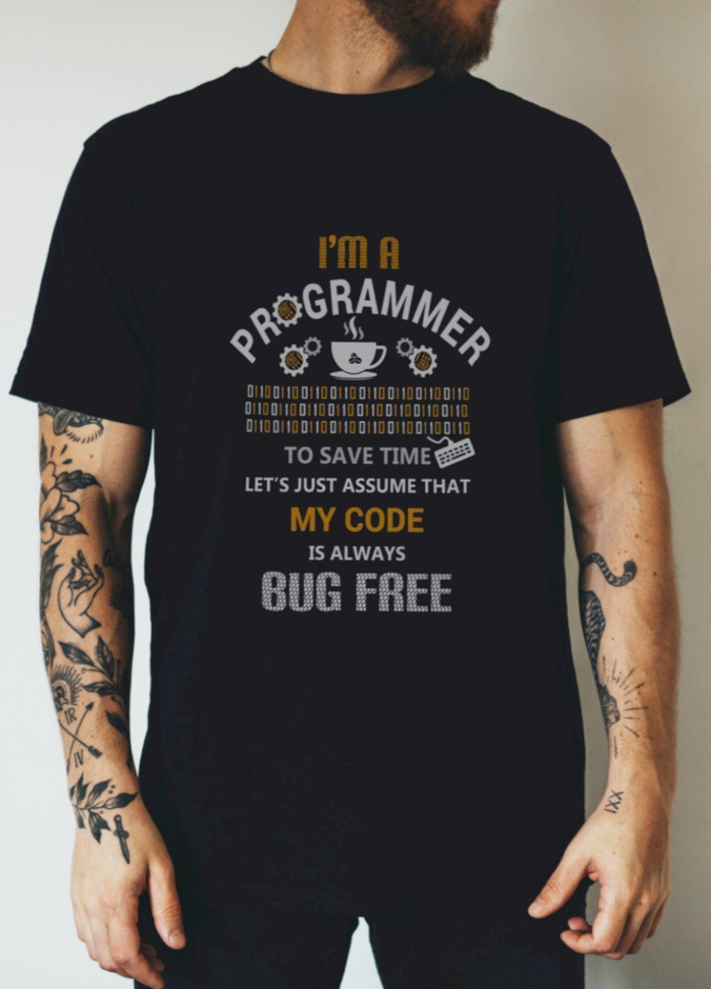 Чорна футболка чорна чоловіча ctrl+ "i`m a programmer" Ctrl+
