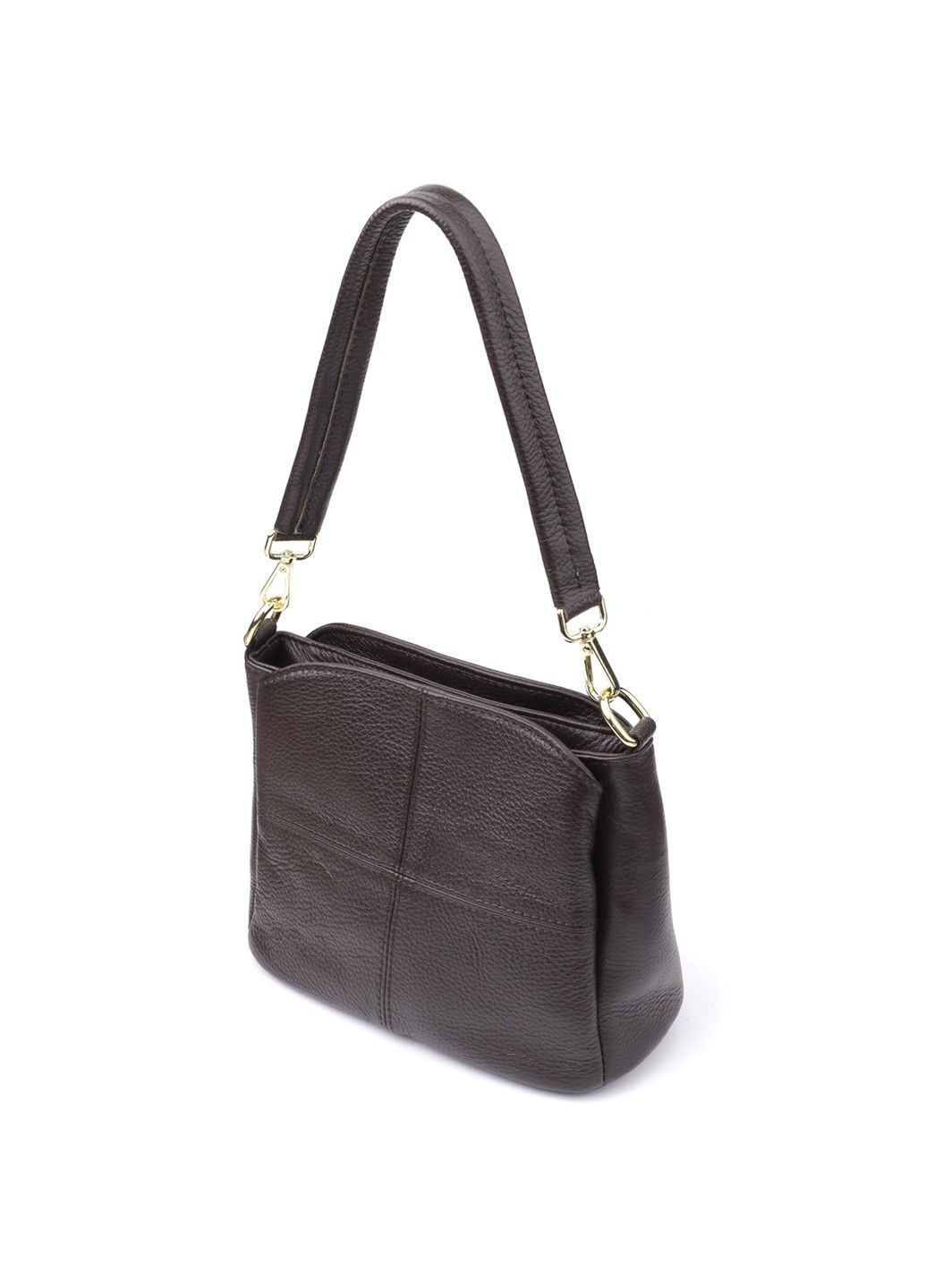 Жіноча сумка з натуральної шкіри зі зручною внутрішньою організацією 22979 Коричневий Vintage (356452110)